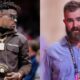 Jason Kelce in suit and Antonio Brown at NBA game