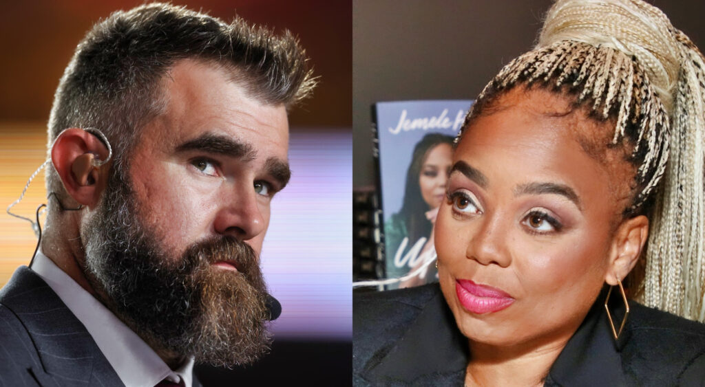 Photos of Jason Kelce and Jemele Hill