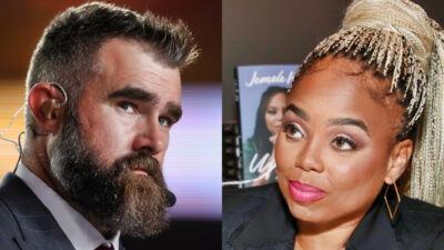 Photos of Jason Kelce and Jemele Hill