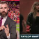 Photos of Jason Kelce and Taylor Swift during Monday Night Countdown