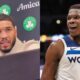 Jayson Tatum Doesn't Seem To Hold Anything Against Wolves Star Anthony Edwards' Disrespectful Comments