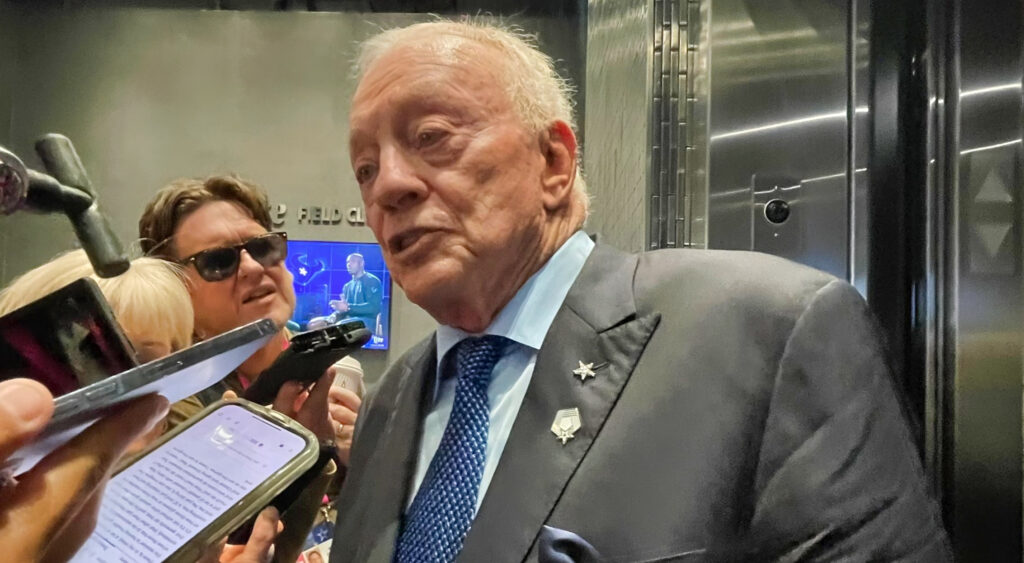 Jerry Jones speaking to reporters