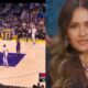 Jessica Alba in NBA Match of Los Angeles Lakers vs Toronto Raptors