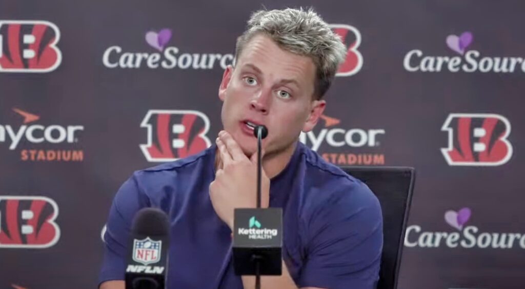 Joe Burrow at his press conference.