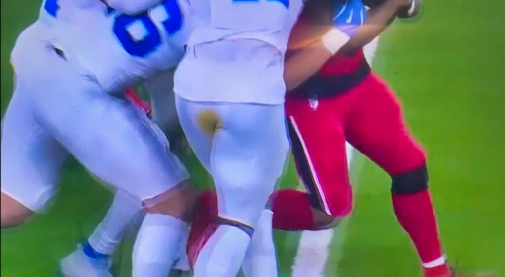 Detroit Lions Linebacker James Houston's pants.