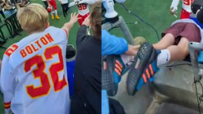 Kansas City Chiefs fan falling from the stands