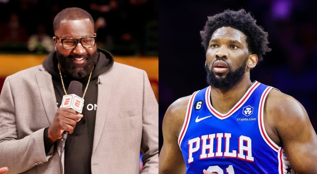 Kendrick Perkins, and Joel Embiid of the Philadelphia 76ers