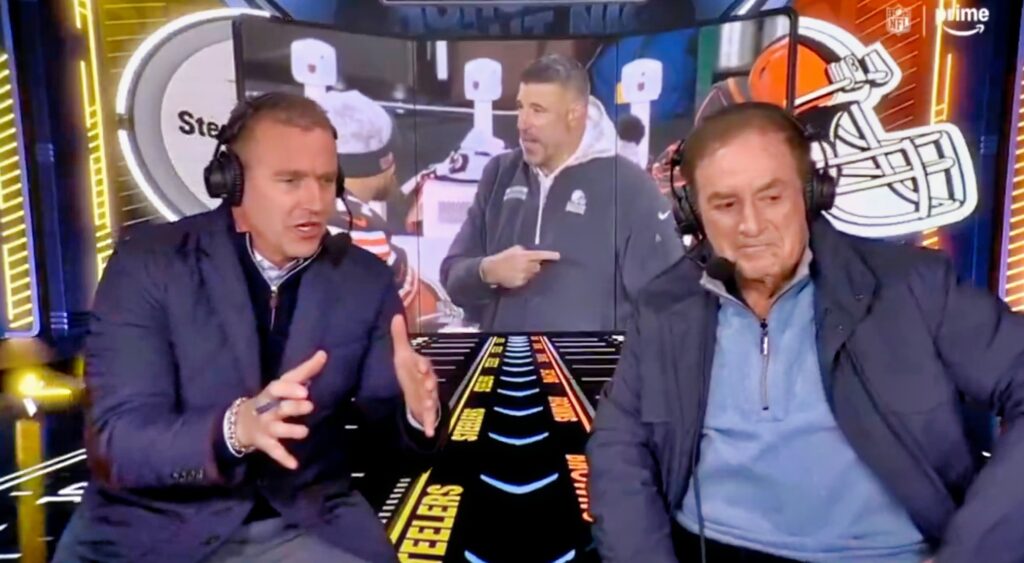 Kirk Herbstreit and Al Michaels in the booth during TNF.