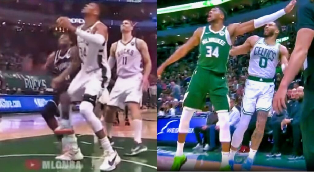 Giannis Antetokounmpo is facing fan criticism for allegedly trying to take down Jayson Tatum