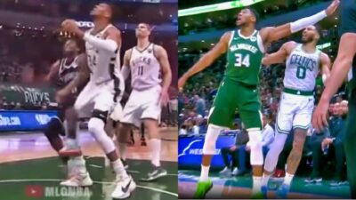 Giannis Antetokounmpo is facing fan criticism for allegedly trying to take down Jayson Tatum