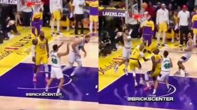 D'Angelo Russell missed a layup in the Lakers-Grizzlies game, frustrating LeBron James