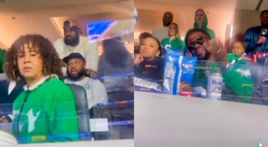 LeBron James and Kevin Hart at Eagles-Rams game