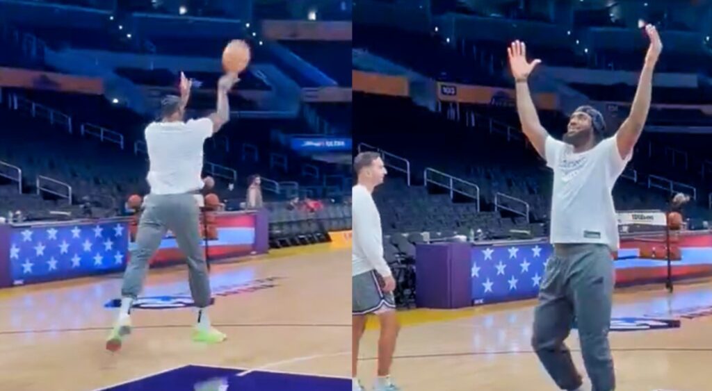 Fans love LeBron James' excellent shot during the practice