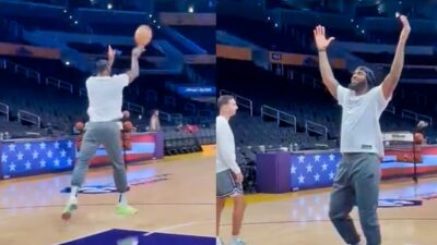 Fans love LeBron James' excellent shot during the practice