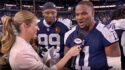 Micah Parsons speaking with Erin Andrews