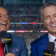 Mike Tirico and Cris Collinsworth laughing