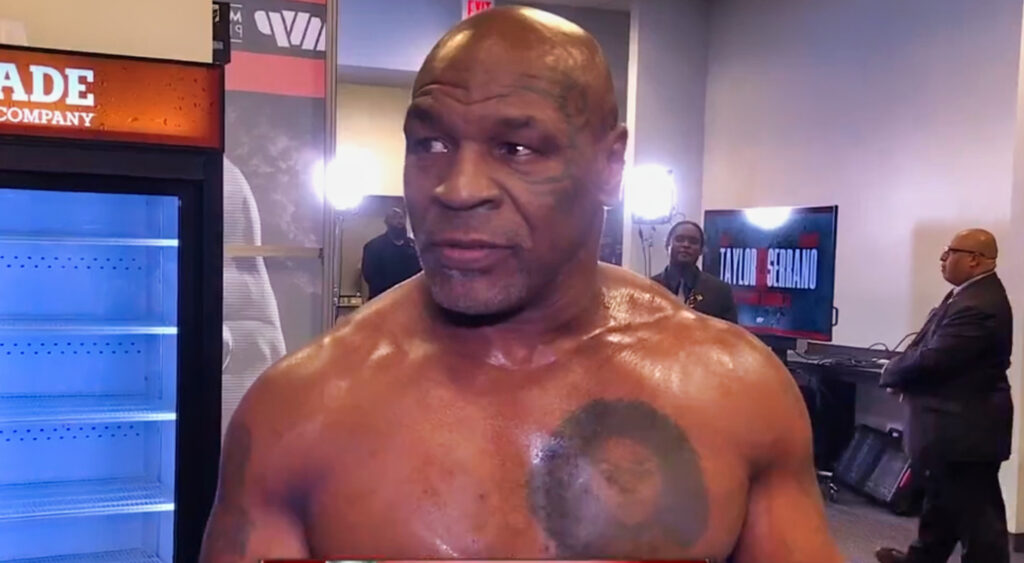 Mike Tyson being interviewed