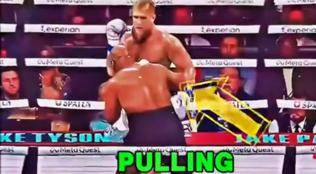 Still from Mike Tyson vs. Jake Paul fight