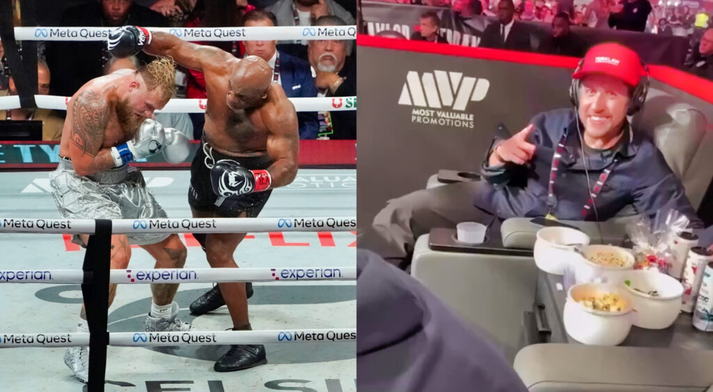 Mike Tyson vs. Jake Paul (left) and ringside seats (right)