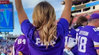 Minnesota Vikings fan in stands