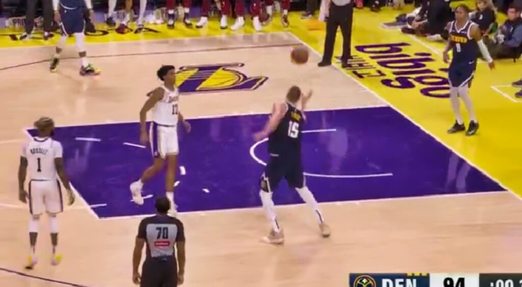 Nuggets star Nikola Jokic nearly executed a one-hand full-court tap