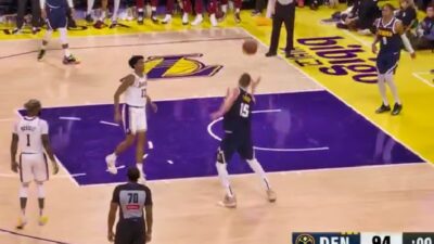 Nuggets star Nikola Jokic nearly executed a one-hand full-court tap