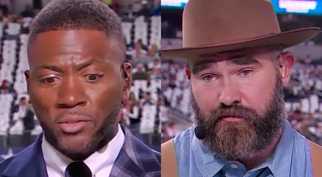 Colse-ups Ryan Clark and Jason Kelce