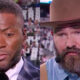 Colse-ups Ryan Clark and Jason Kelce