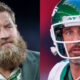 Close-up photos of Ryan Fitzpatrick and Aaron Rodgers