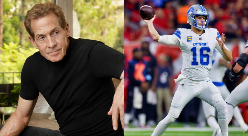 Photos of Skip Bayless and Jared Goff