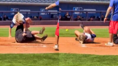 Collision at softball game