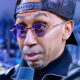 Stephen A Smith speaming into mic