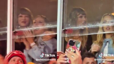 Taylor Swift and Brittany Mahomes in suite