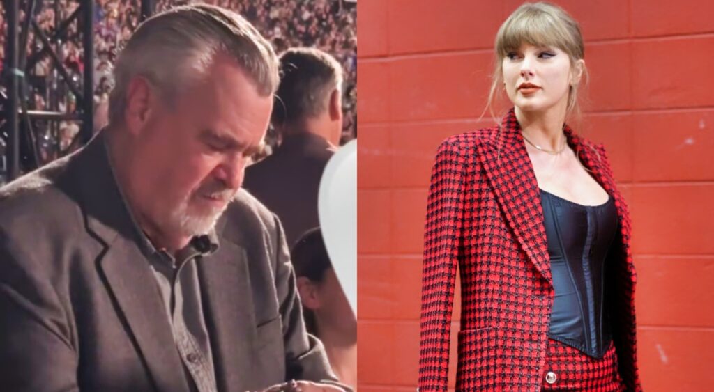 Taylor Swift at Arrowhead Stadium and Ed Kelce at concert)