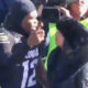 Travis Hunter speaking to his girlfriend after Colorado win