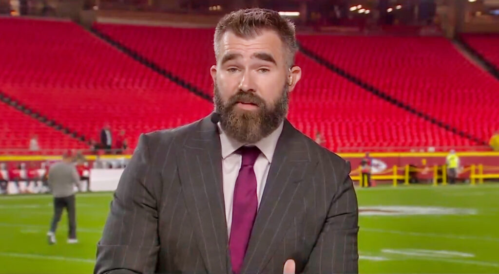 VIDEO: Jason Kelce Breaks His Silence Live On ESPN’s Monday Night Countdown After Smashing Penn State Fan’s Phone Over Homophobic Slur
