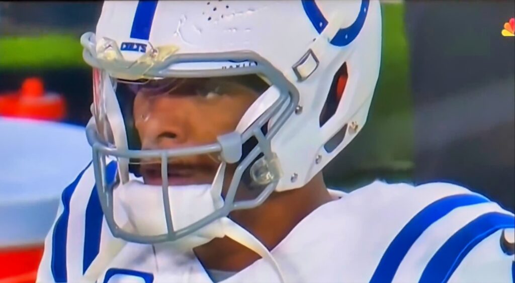 Anthony Richardson of Indianapolis Colts looking on.