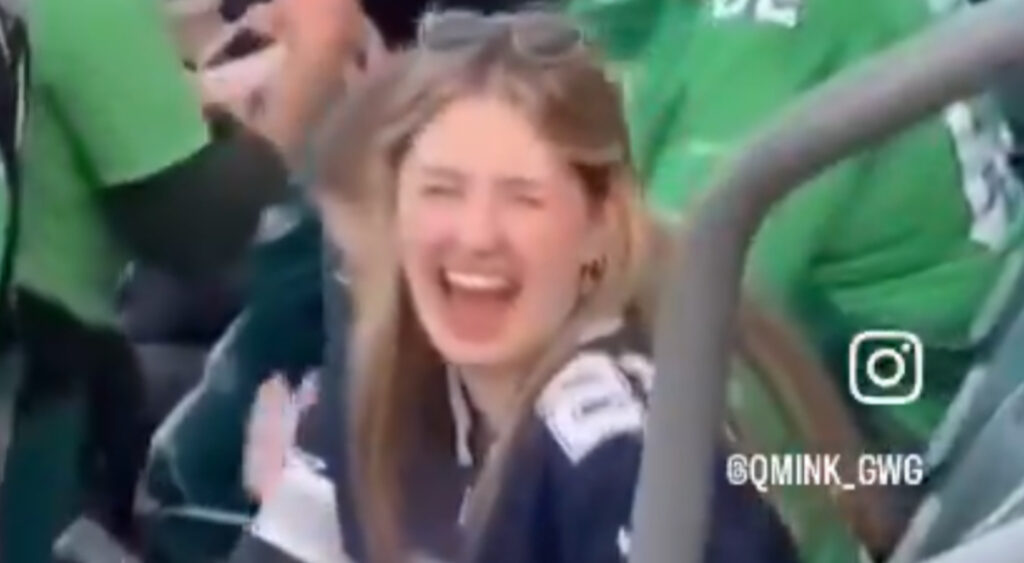 Dallas Cowboys fan laughing