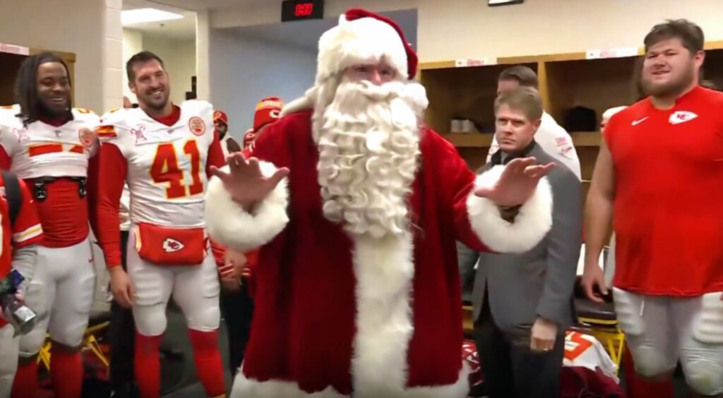 Andy Reid in Santa outfit