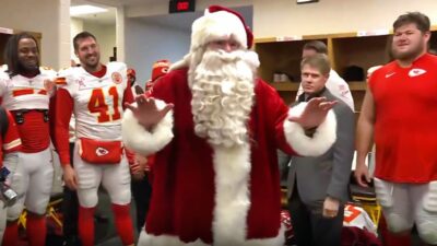 Andy Reid in Santa outfit