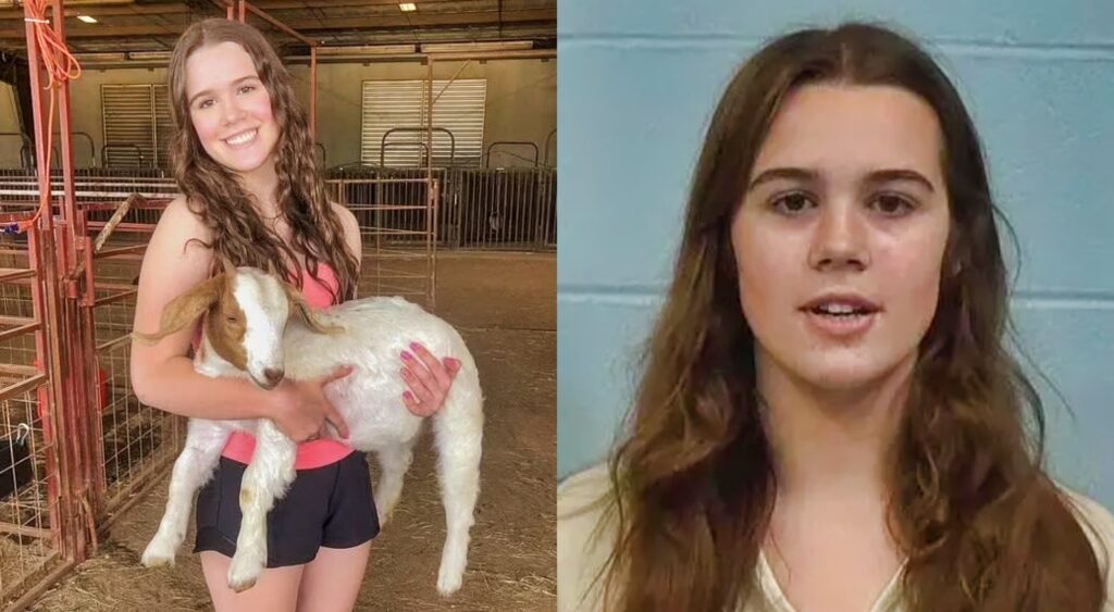 Aubrey Vanlandingham
holding a goat and booking picture