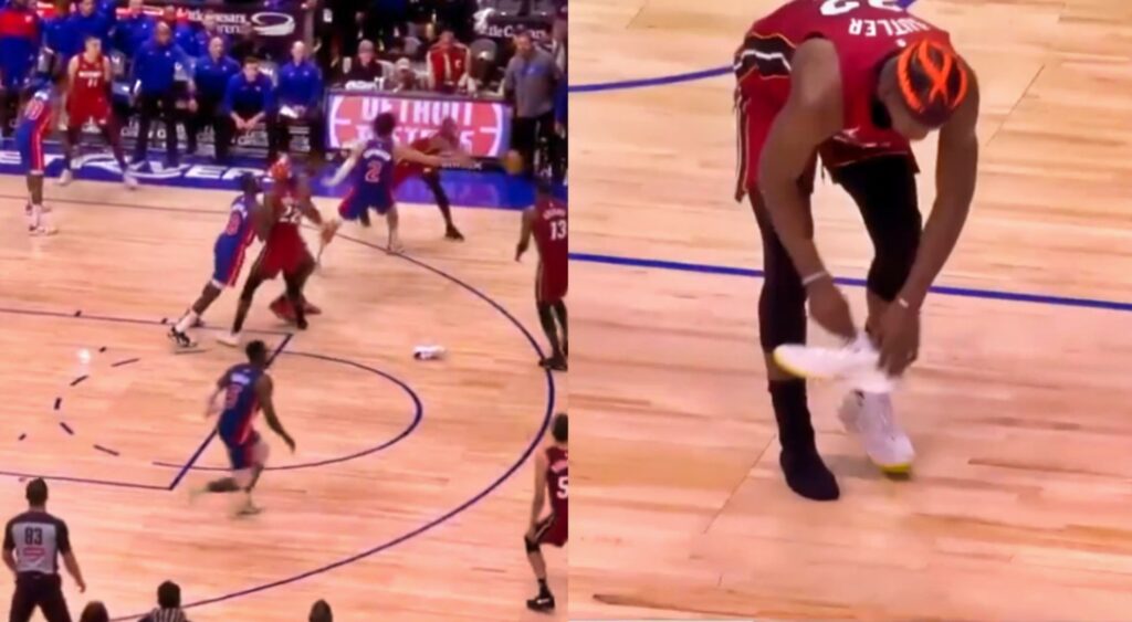 Jimmy Butler was running without one shoe