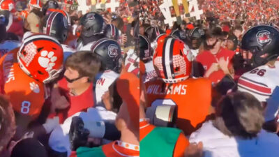 Players storming the field after Clemson Tigers loss