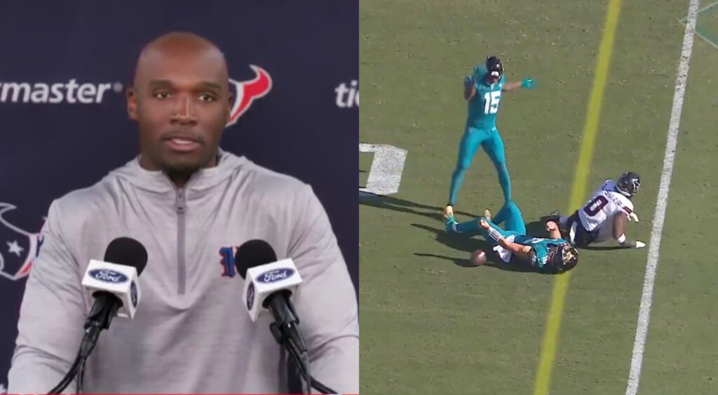 DeMeco Ryans at a press conference and Trevor Lawrence knocked unconscious.