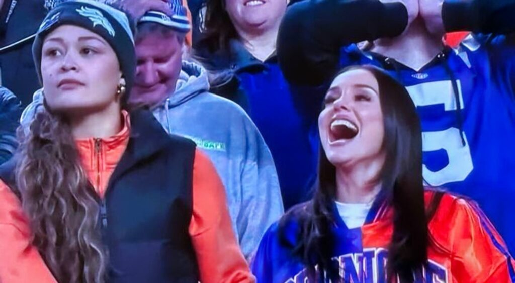 Photo of female Denver Broncos fans in stands