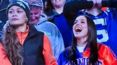 Photo of female Denver Broncos fans in stands