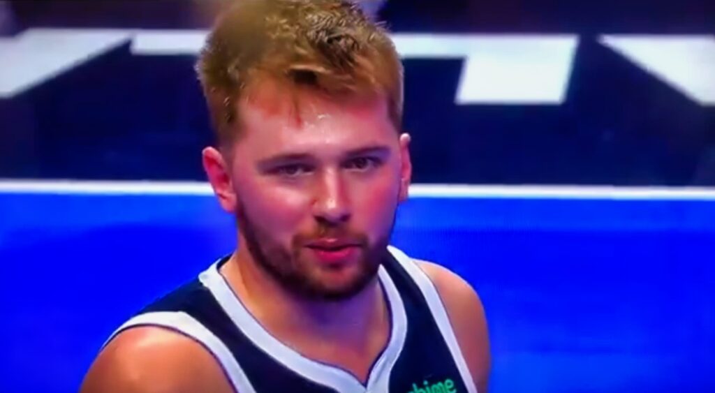 Social media users identified Luka Doncic's trash talking to the refs