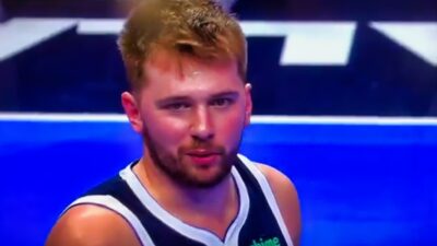 Social media users identified Luka Doncic's trash talking to the refs