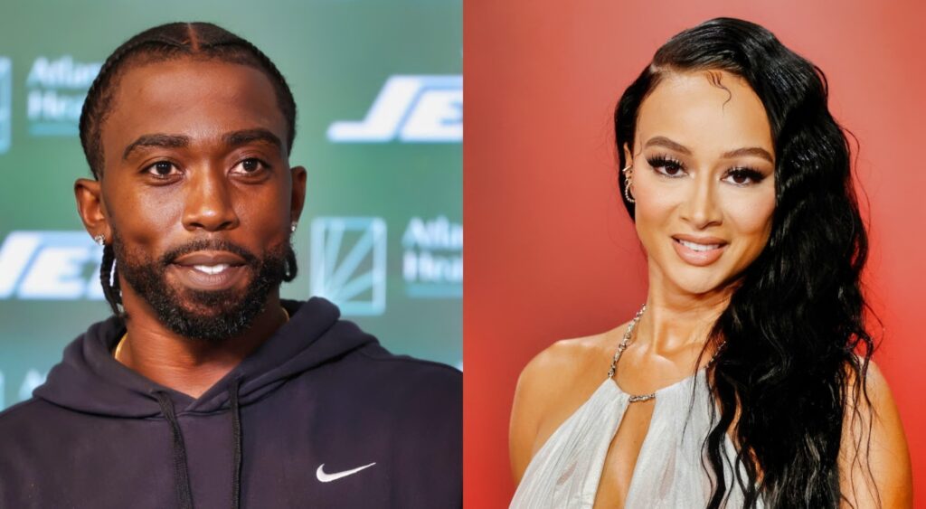 Draya Michele posing and Tyrod Taylor smiling