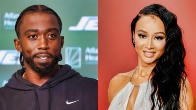 Draya Michele posing and Tyrod Taylor smiling